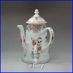 Antique Chinese famille rose chocolate pot and a cover, Qianlong (1736-95)