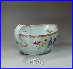 Antique Chinese famille rose sauceboat, Qianlong (1736-95)