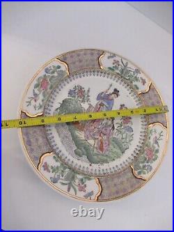 Antique Chinese hand painted 4 plates famille Rose 2 Ch-ien Lung Qianlong 10