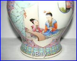 Antique Chinese japan Porcelain Canton Famille Rose Vase Qianlong Kaishu