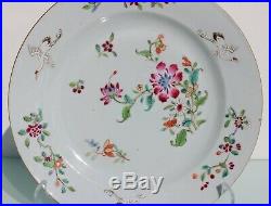 Antique Chinese porcelain Famille rose birds floral plate dish Qianlong period