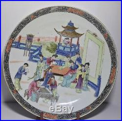 Antique Famille Rose Canton Qianlong Chinese Republic Period Plate Dish