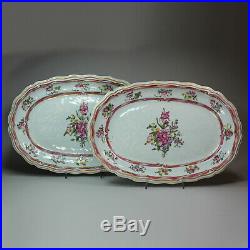 Antique Pair of Chinese famille rose platters, Qianlong (1736-95)