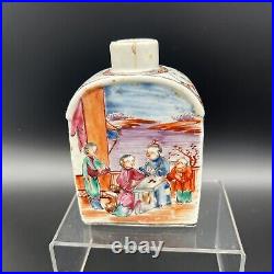 Antique Qianlong 18th C Chinese Famille Rose Porcelain Tea Caddy AS IS & NO LID