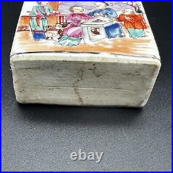 Antique Qianlong 18th C Chinese Famille Rose Porcelain Tea Caddy AS IS & NO LID