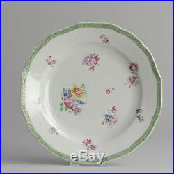 Antique Qianlong 18th Lobbed Chinese Famille Rose Porcelain Plate China Old