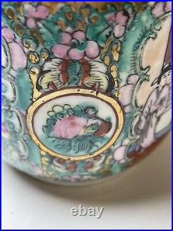 Antique Qianlong Chinese Teapot Famille Verte Handpainted Qing