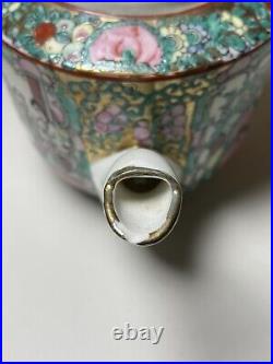 Antique Qianlong Chinese Teapot Famille Verte Handpainted Qing