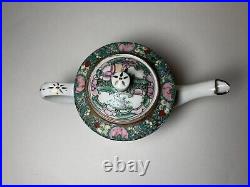 Antique Qianlong Chinese Teapot Famille Verte Handpainted Qing