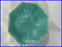 Antique Qing Dynasty Famille Rose Turquoise Bowl 19th Century