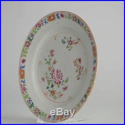 Antique Qing Qianlong 18th Chinese Taste Famille Rose Porcelain Plate China
