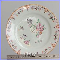 Antique Qing Qianlong Famille Rose Porcelain Plate China Chinese Top Condition