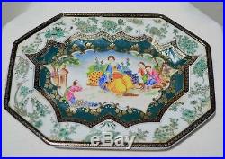 Antique Vintage Hand-painted Chinese Famille Rose Porcelain Qianlong Mark Plate