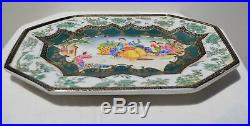 Antique Vintage Hand-painted Chinese Famille Rose Porcelain Qianlong Mark Plate