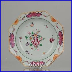 Antique Yongzheng/Qianlong Famille Rose Plate with Flowers Marked Chines