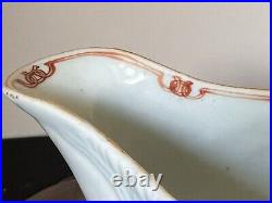 Beautiful Antique Chinese Mid to Late C18th Qianlong Famille Rose Sauce Boat