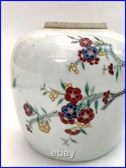 Beautiful Chinese Famille Rose Floral With 2 Birds Ginger Jar Qianlong 1736-1795