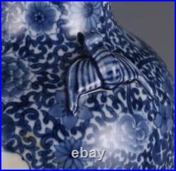 Blue and white famille rose flower and bird pattern Qianlong Qing Dynasty Vase