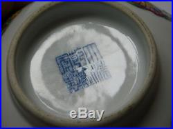 C. 19th Antique Chinese Famille Rose Butterflies Medallion Bowl Qianlong Mark