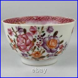 C1780 Antique Late 18thc Qianlong Chinese Bowl Tea Cup & Saucer Famille Rose