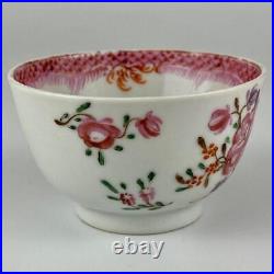 C1780 Antique Late 18thc Qianlong Chinese Bowl Tea Cup & Saucer Famille Rose