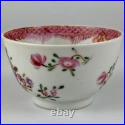 C1780 Antique Late 18thc Qianlong Chinese Bowl Tea Cup & Saucer Famille Rose