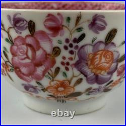 C1780 Antique Late 18thc Qianlong Chinese Bowl Tea Cup & Saucer Famille Rose