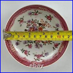 C1780 Antique Late 18thc Qianlong Chinese Bowl Tea Cup & Saucer Famille Rose