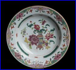 China 18. Jh. Qianlong Fencai Teller A Chinese Famille Rose Plate Chinois