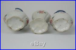 Chinese 18th century Qianlong 3 pcs Famille Rose Garniture of Vases, Butterfly