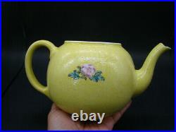 Chinese 1920's nice famille rose big teapot (Qian Long mark) a8901