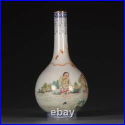 Chinese Antique Collection Famille Rose Figures Porcelain Vase