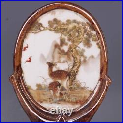 Chinese Antique Famille Rose Porcelain Plaque Painting Panel Qing Porcelain