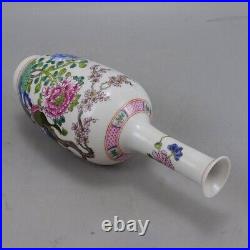 Chinese Antique Famille Rose/Verte Vase Sleeve Qing Porcelain QianLong-Marked