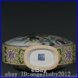 Chinese Antique Porcelain qianlong marked famille rose peony Phoenix Vase 13.4