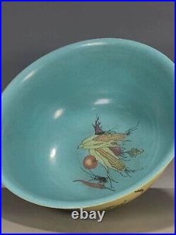 Chinese Antique Qing Dynasty Bowl Ground Yellow Porcelain Fruit Dish-QianLong