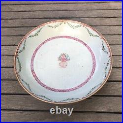 Chinese Export 18th Century Famille Rose Qianlong 11 Low Bowl READ