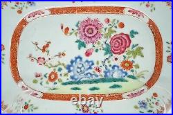 Chinese Export Famille Rose Oblong Plate Qianlong Period 1735-1796 10 Inches