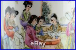 Chinese Famille Rose Qianlong Mark Porcelain Vase Women & Spring Republic 20th C