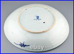 Chinese Fish Plate Blue & White Porcelain Qing Dynasty Guangxu Marked 1862 -1874