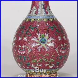 Chinese Old Fine Porcelain qianlong marked famille rose Lotus flower Vases 9