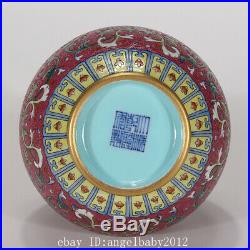 Chinese Old Fine Porcelain qianlong marked famille rose Lotus flower Vases 9