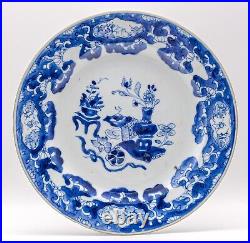 Chinese Plate Blue & White Precious Objects Porcelain Qing Kangxi (1662-1722)