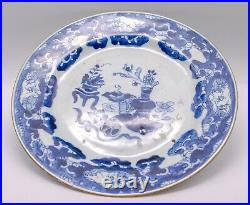 Chinese Plate Blue & White Precious Objects Porcelain Qing Kangxi (1662-1722)