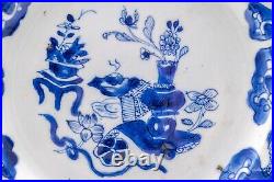 Chinese Plate Blue & White Precious Objects Porcelain Qing Kangxi (1662-1722)