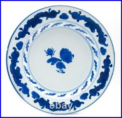 Chinese Plate Porcelain Blue Botanical Maria Sybille Merian Qianlong 1736-1795