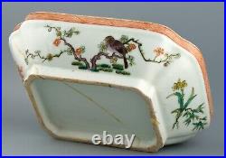 Chinese Porcelain Box Famille Verte Bird Peony Late Qing Dynasty 19th Century