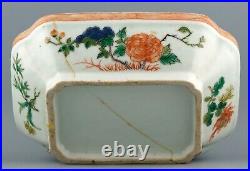 Chinese Porcelain Box Famille Verte Bird Peony Late Qing Dynasty 19th Century