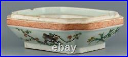 Chinese Porcelain Box Famille Verte Bird Peony Late Qing Dynasty 19th Century