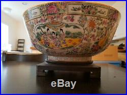 Chinese Porcelain Qianlong Period Bowl Rose Famille RoseMedallion Art Antique